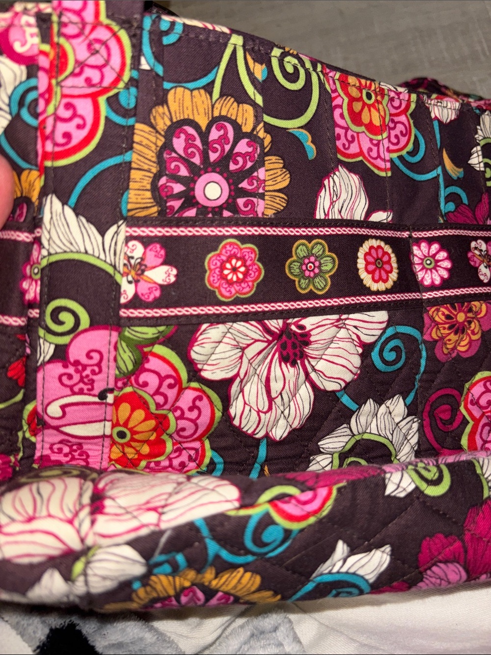 Vera Bradley Mod Floral Quilted Floral Tote Bag - Pink & Brown like NEW 🌺 - Picture 6 of 6